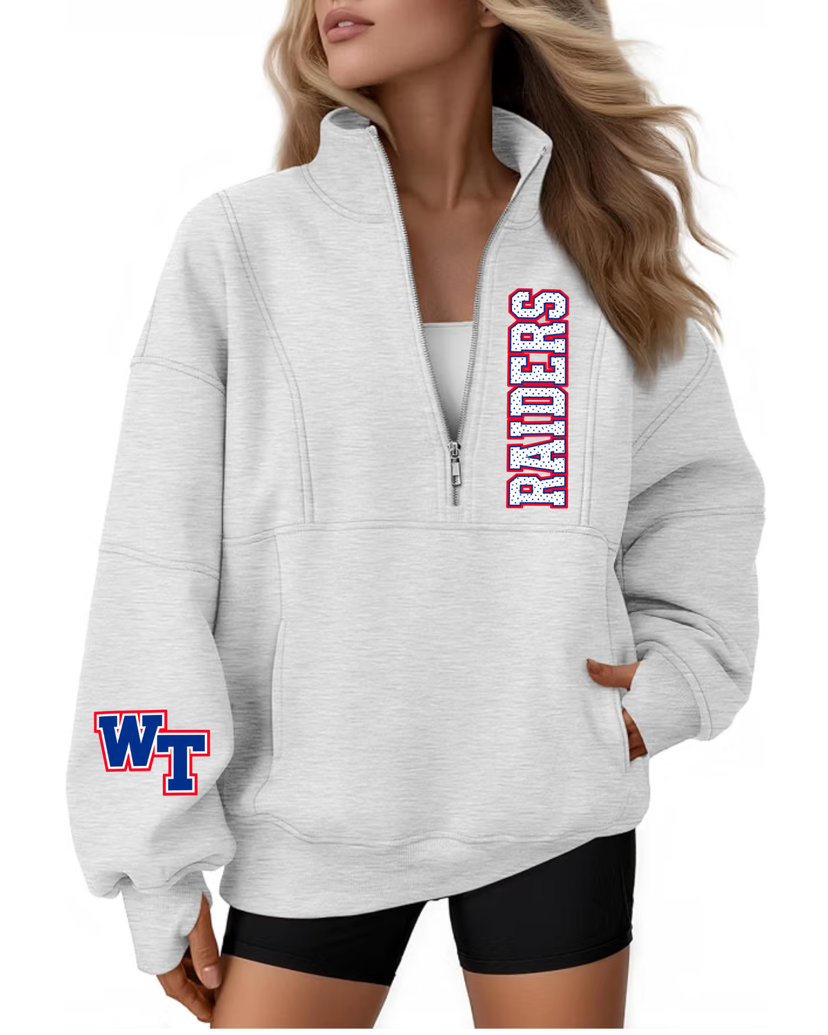 Womens Oversized Half Zip Pullover