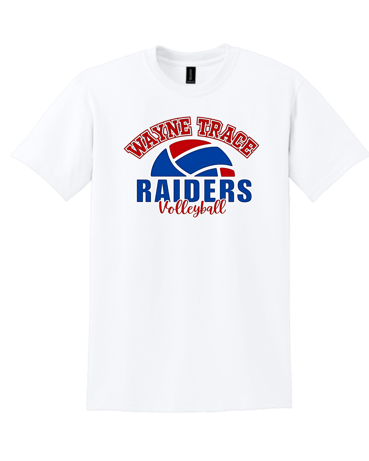 Wayne Trace Raiders Volleyball on White (All Options)