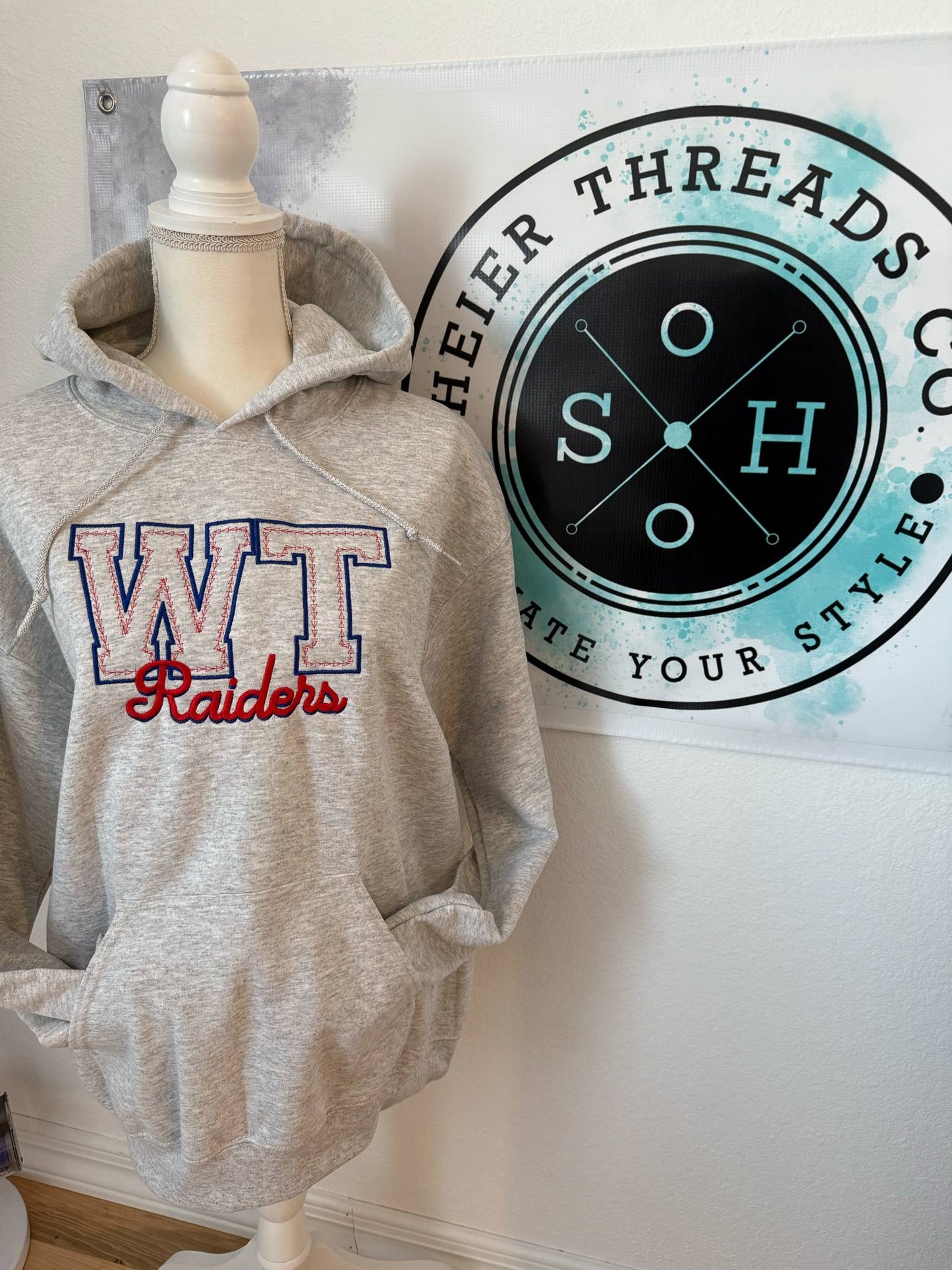 Embroidered WT Raiders Ash Grey