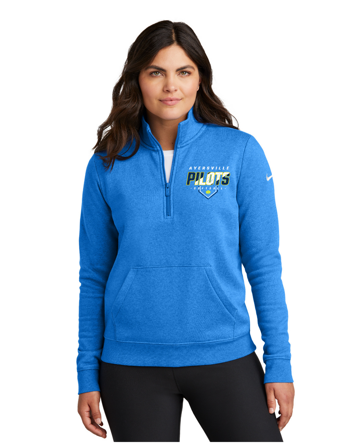 Pilots Softball Womans Nike Embroidered 1/2 Zip