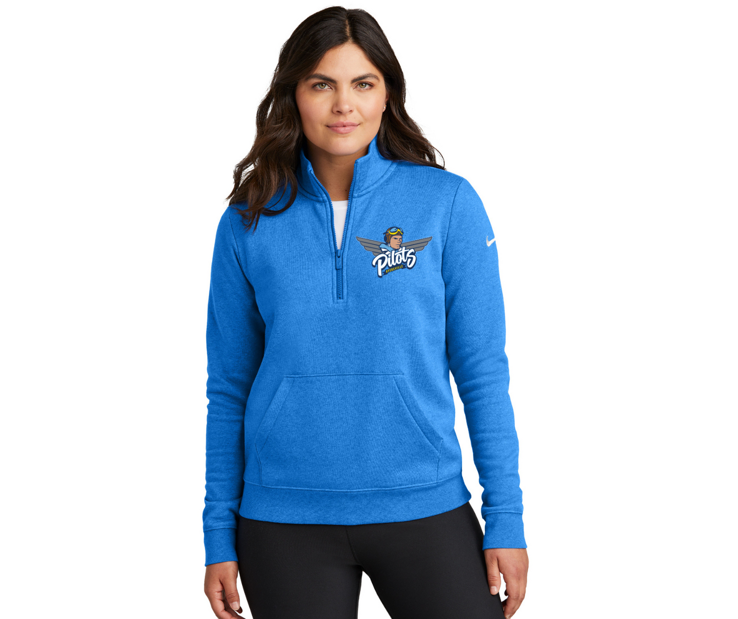 Pilots' full logo Nike Embroidered 1/2 Zip Ladies