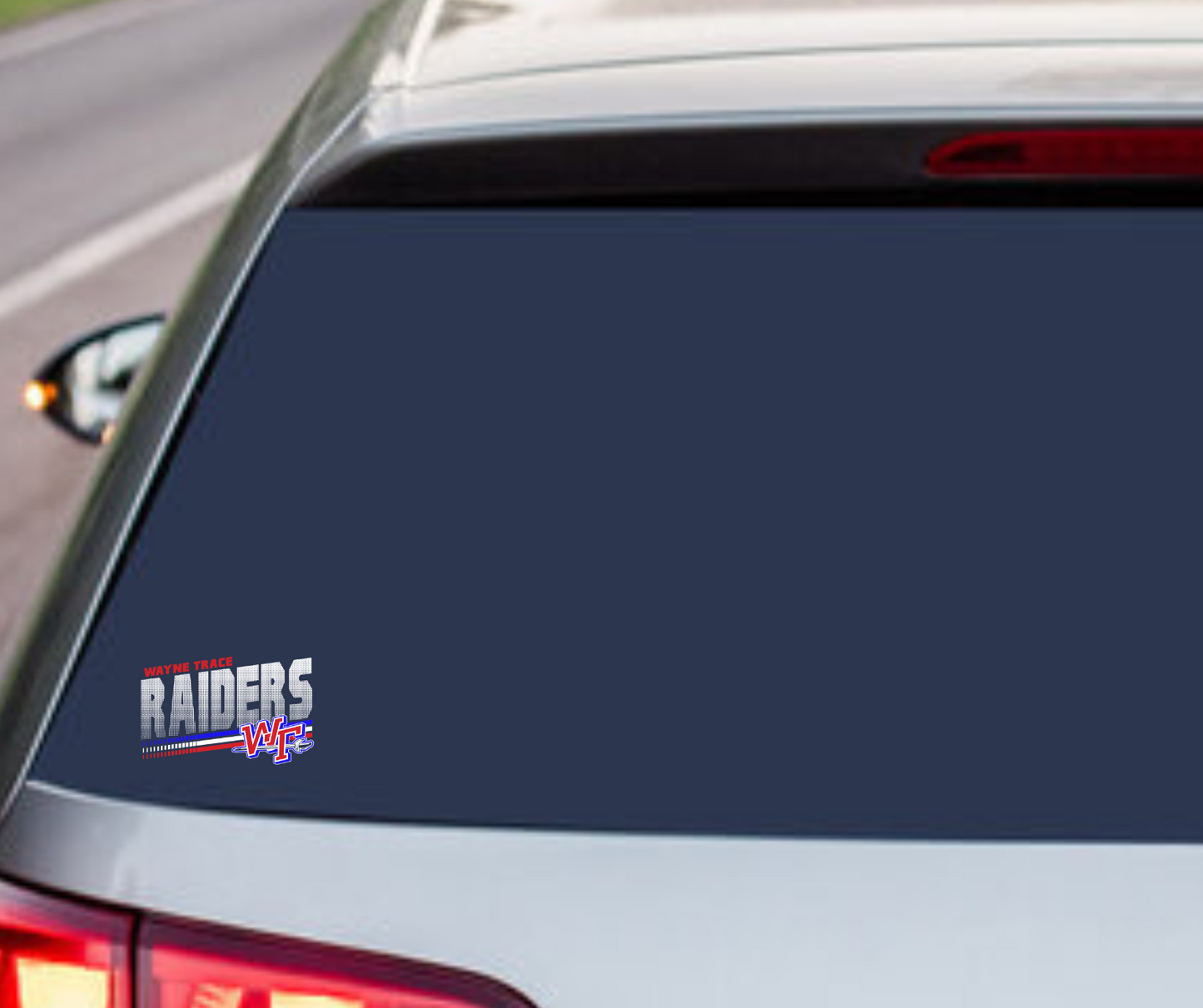 Wayne Trace distressed Raiders Car Decal