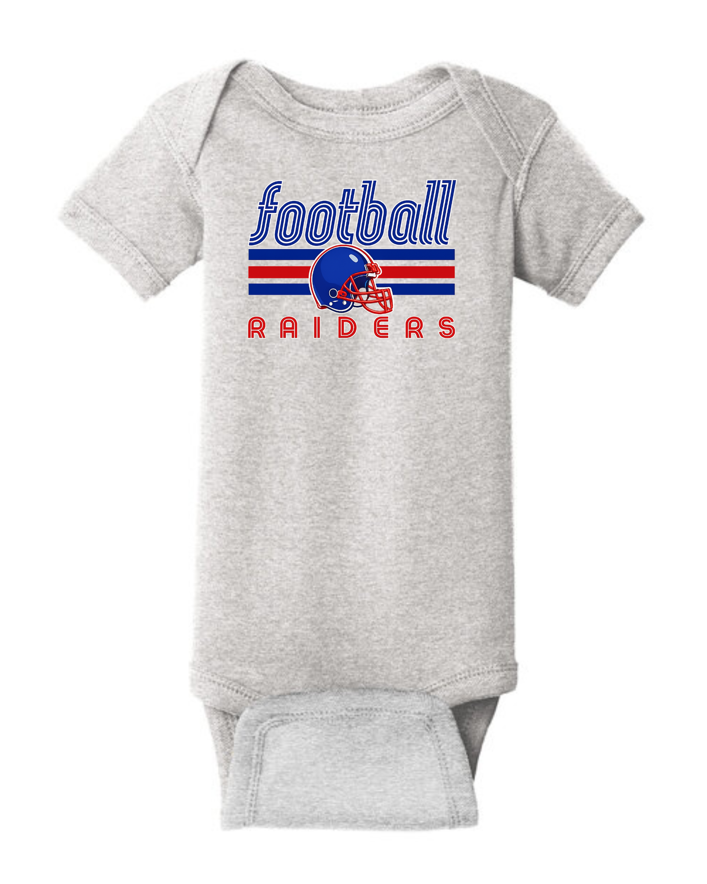 FRONT ONLY Raider Football Grey Toddler/Baby (All Options)