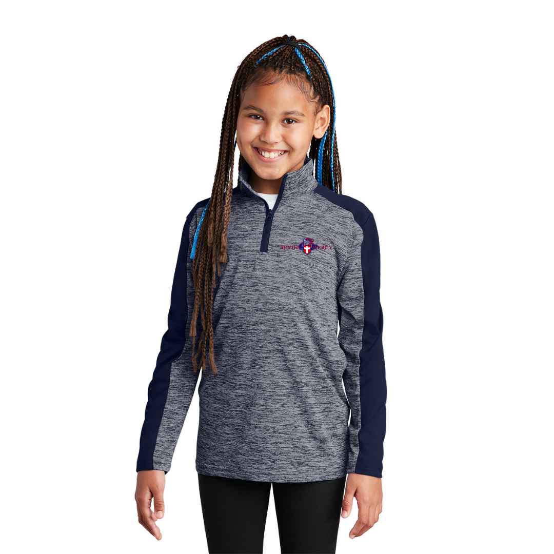 Divine Mercy Dri-fit Quarter Zip Youth