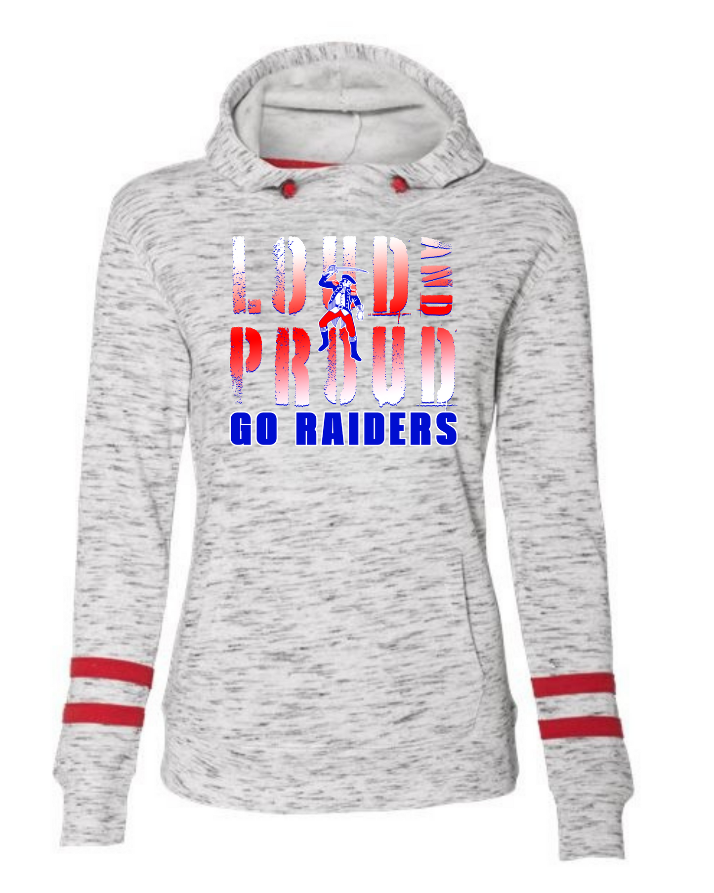 Loud & Proud Fleece Striped-Sleeve Hooded Sweatshirt