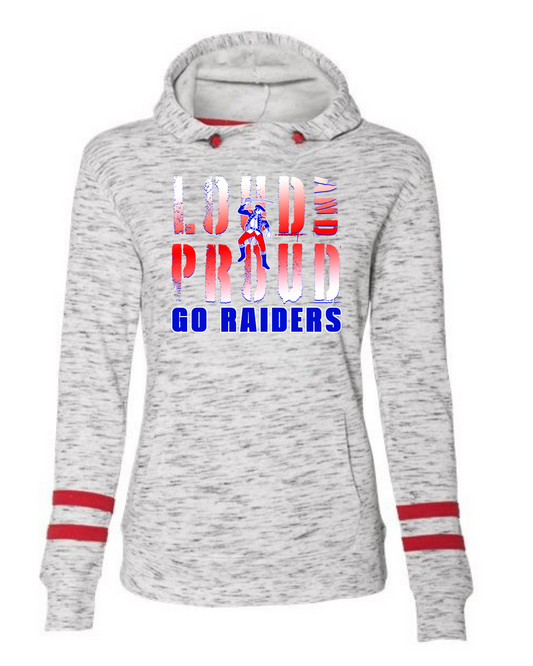 Loud & Proud Fleece Striped-Sleeve Hooded Sweatshirt
