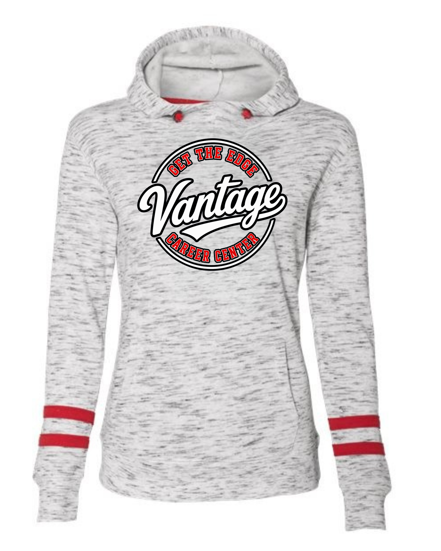 Vantage Fleece Striped-Sleeve Hooded Sweatshirt