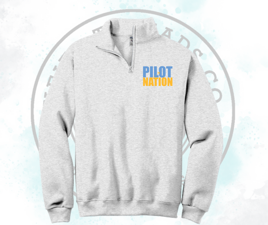 Pilot Nation Jerzees 1/4 zip Ash