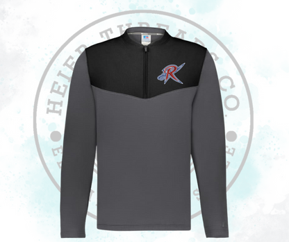 R with sword Embroidered Russel 1/4 zip