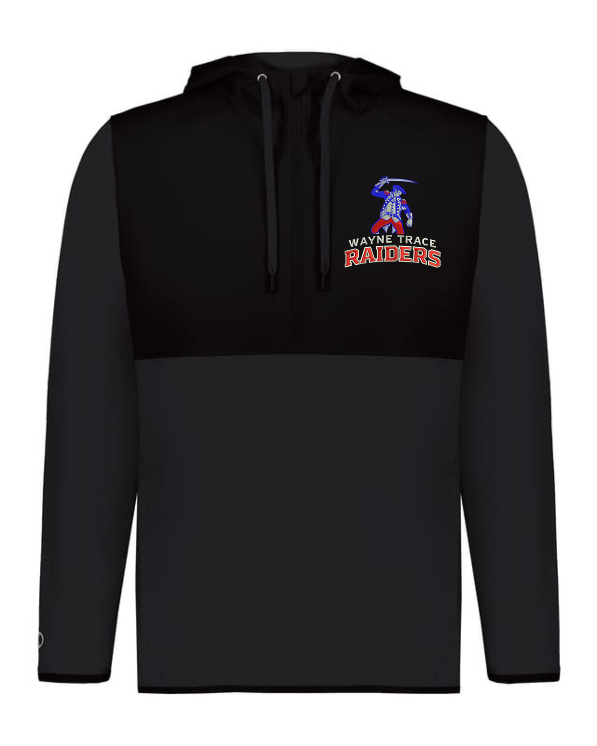 Raiders Hooded Long Sleeve Quarter Zip Jacket
