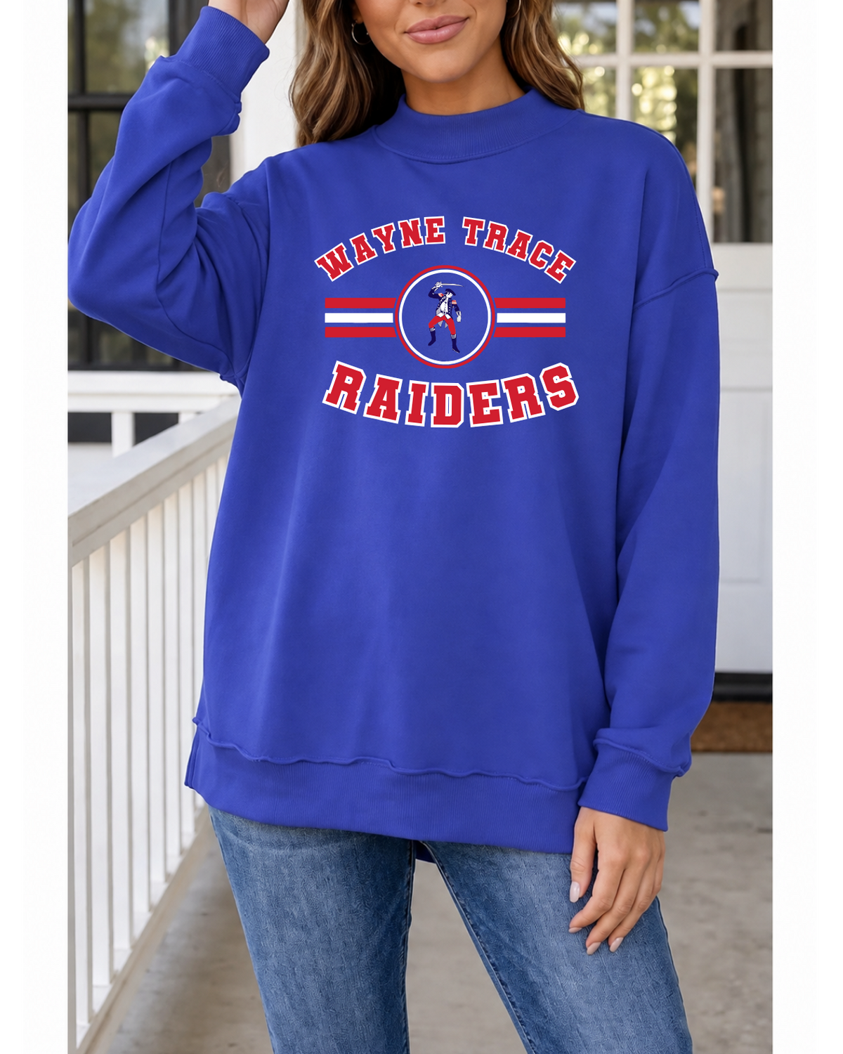 Wayne Trace Raiders Big Reversible Mock Neck Oversized Sweatshirt
