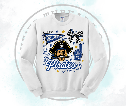 Lets Go Pirates White (All Options)