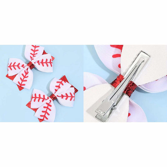 Baseball Bow Clips