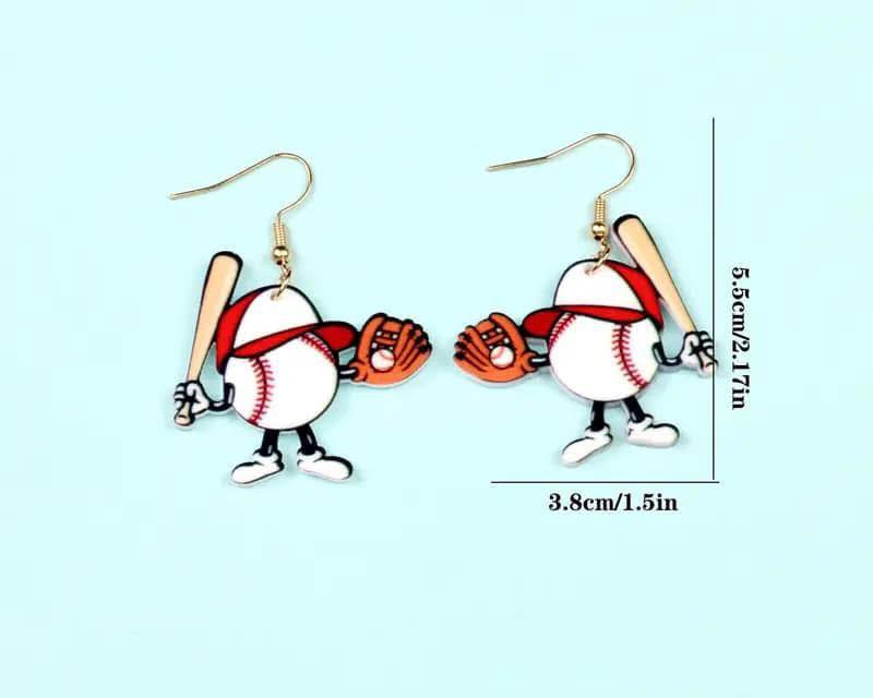 Dangle Baseball Earrings