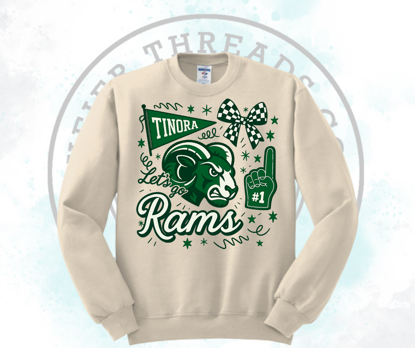 Lets Go Rams Cream (All Options)
