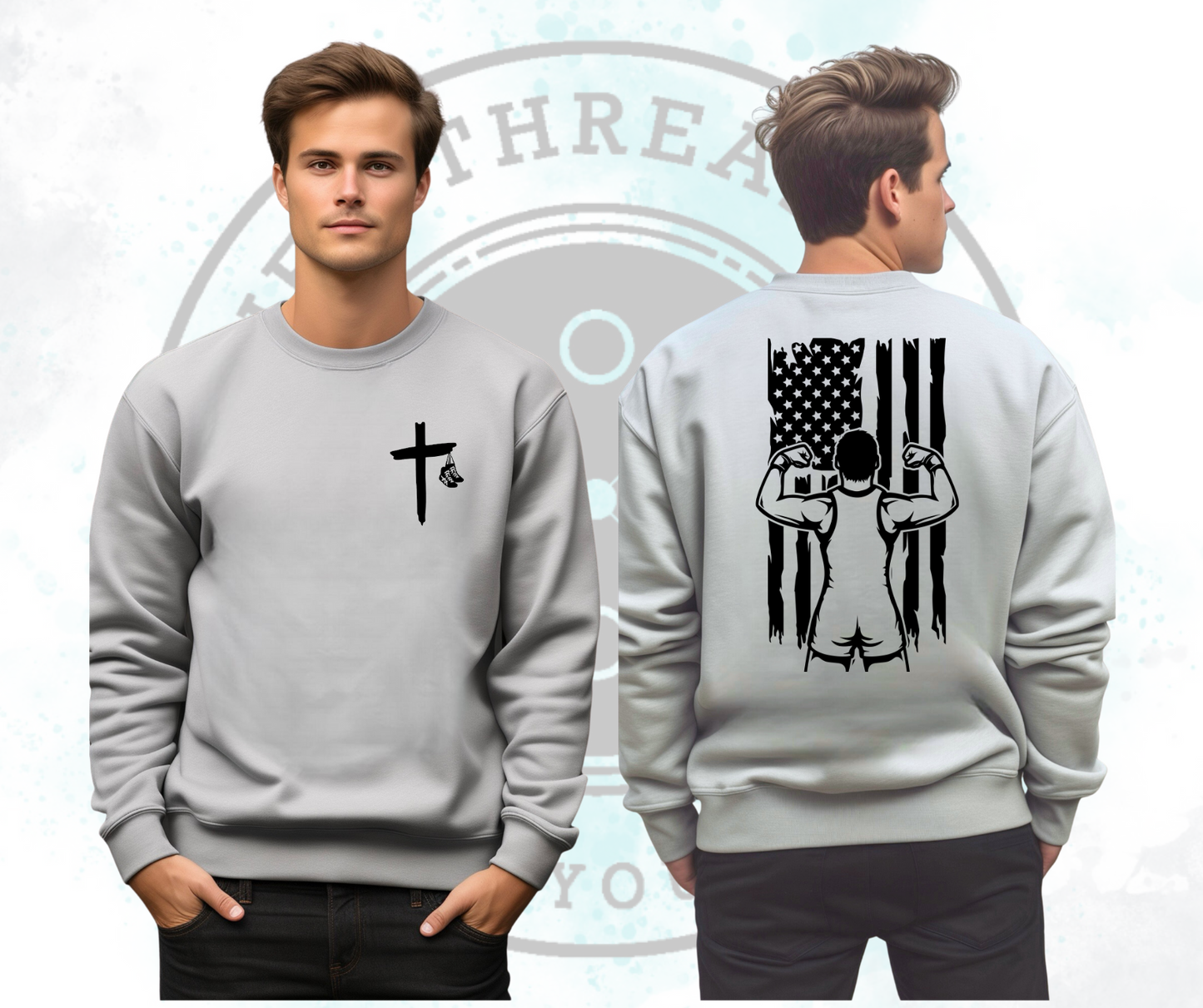 Boys Wrestling Cross &Flag (All Options)