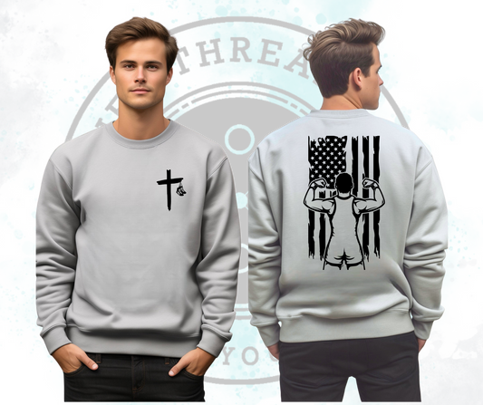 Boys Wrestling Cross &Flag (All Options)