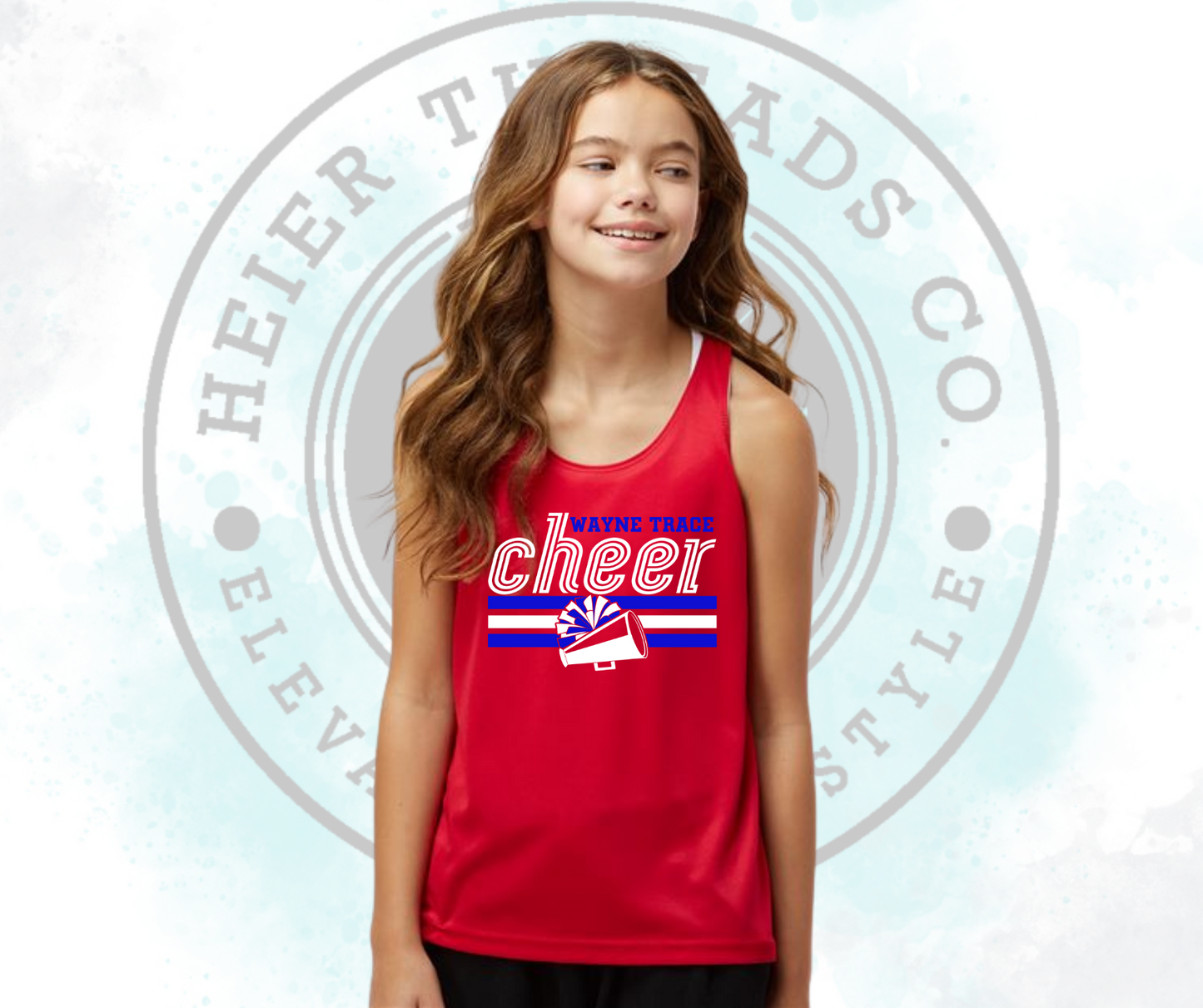 WT Mini Cheer Youth Razor Back Tank Red