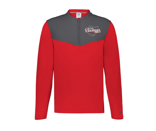 Ohio Lady Buckeyes Embroidered Russel 1/4 zip