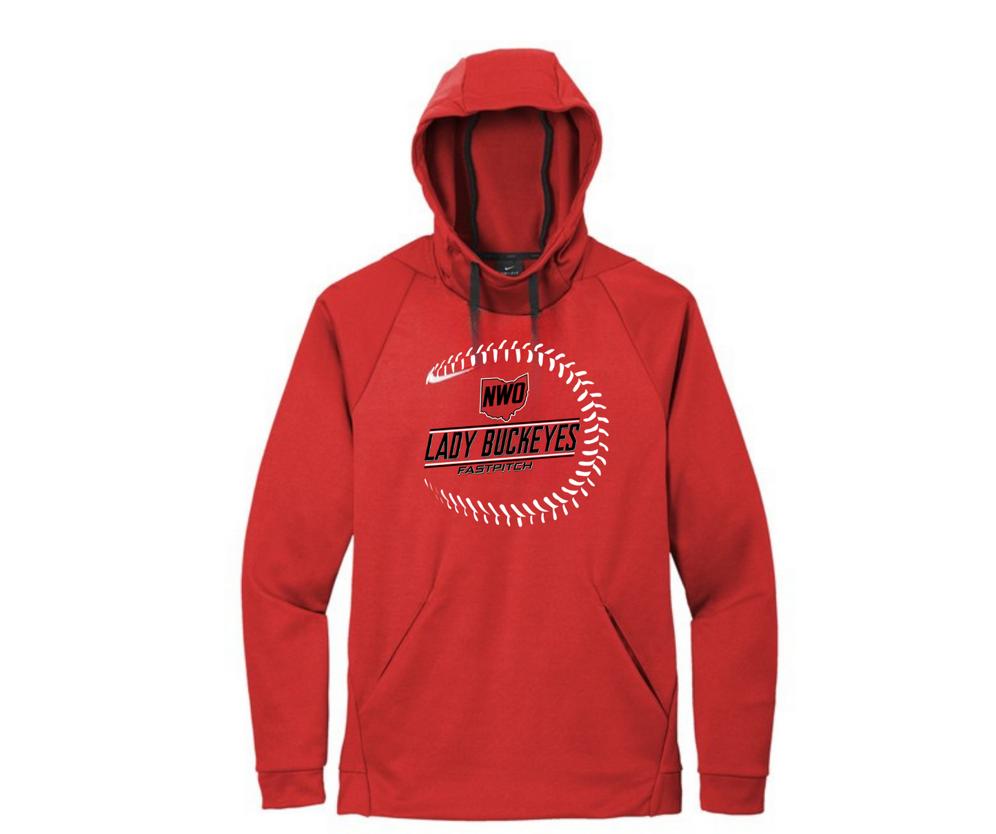 NWO Lady Buckeyes Nike Therma-FIT Pullover Fleece Hoodie