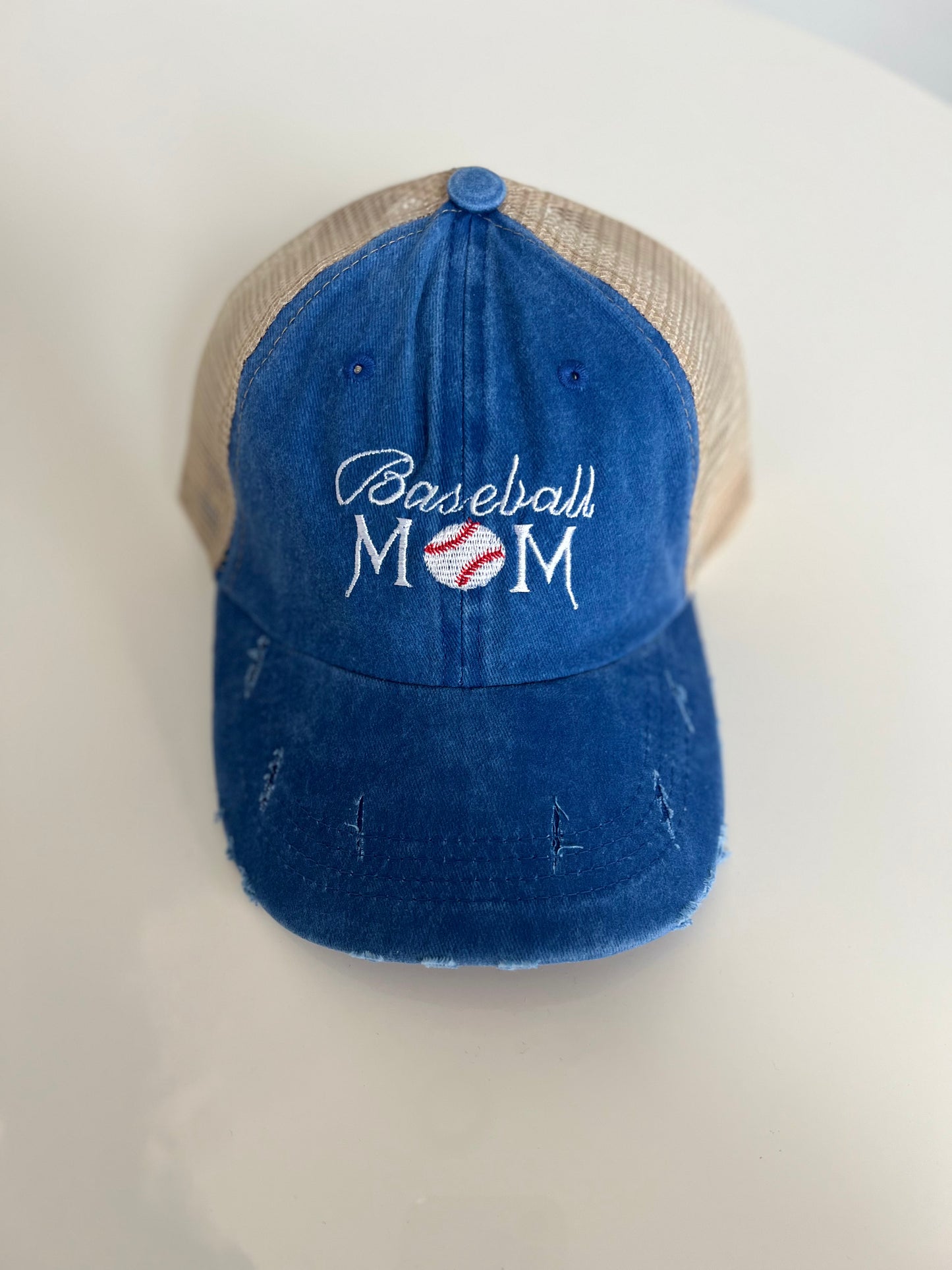 Ponytail Baseball Mom Embroidered hat