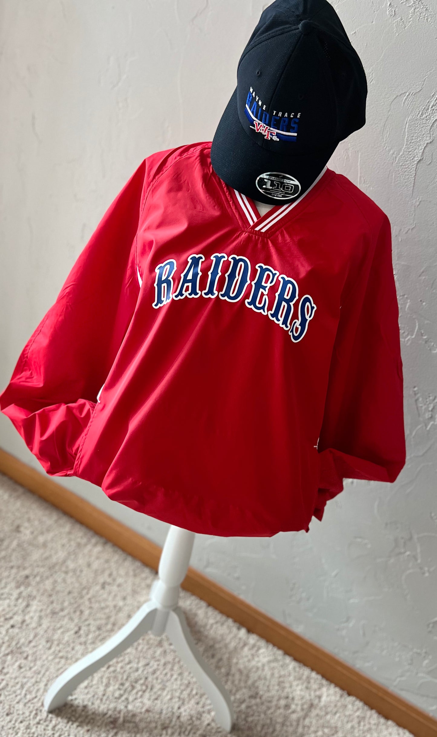 RAIDERS Sport-Tek® Tipped V-Neck Raglan Wind Shirt