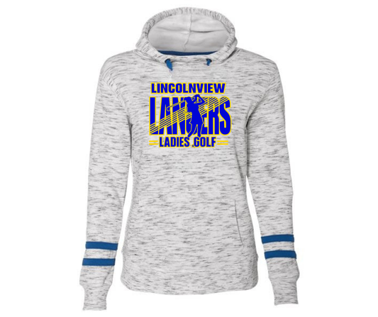 Lady Lancer Golf Fleece Striped-Sleeve Hooded Sweatshirt