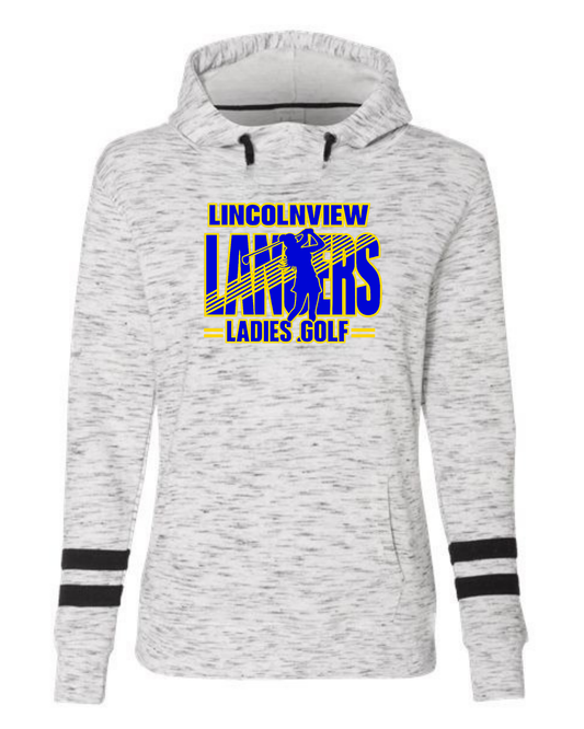 Lady Lancer Golf Fleece Striped-Sleeve Hooded Sweatshirt
