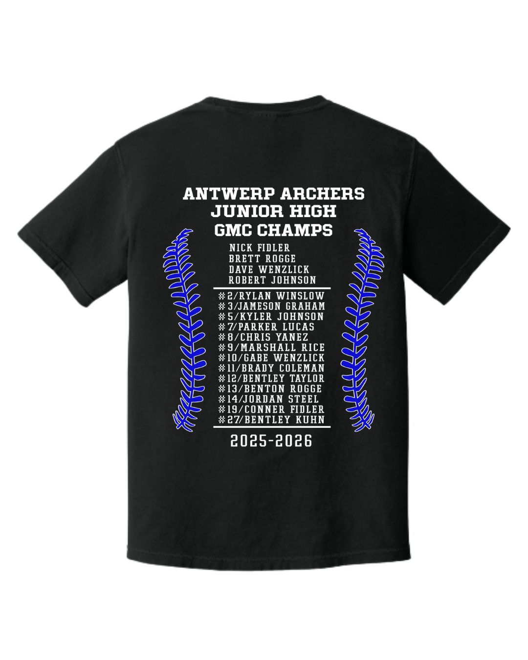 Archers JH Baseball GMC Champs (All Options)