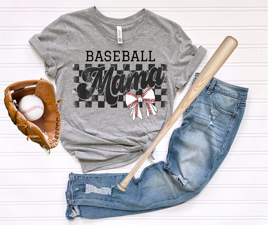 Baseball Mama checkered