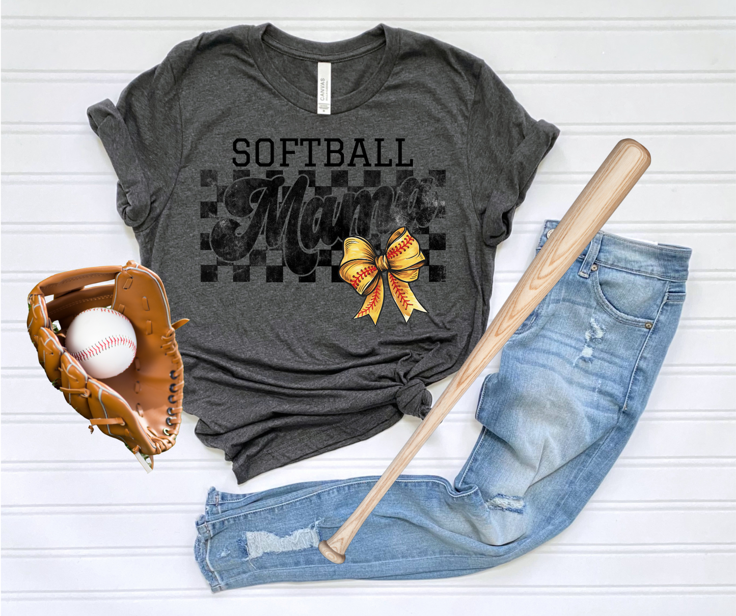 Softball Mama checkered