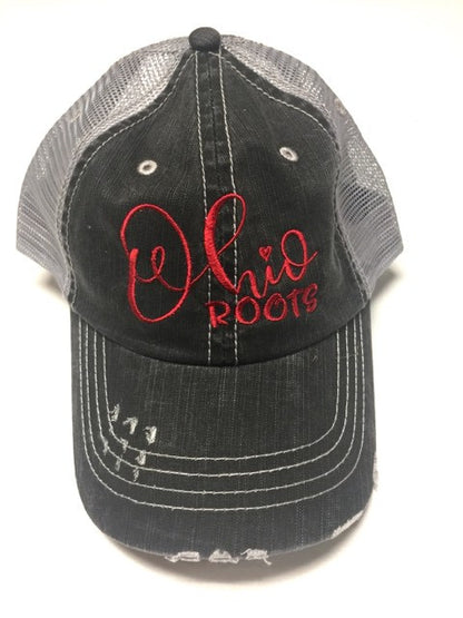 Oho Roots - Red Stitch Embroidered Trucker Hat