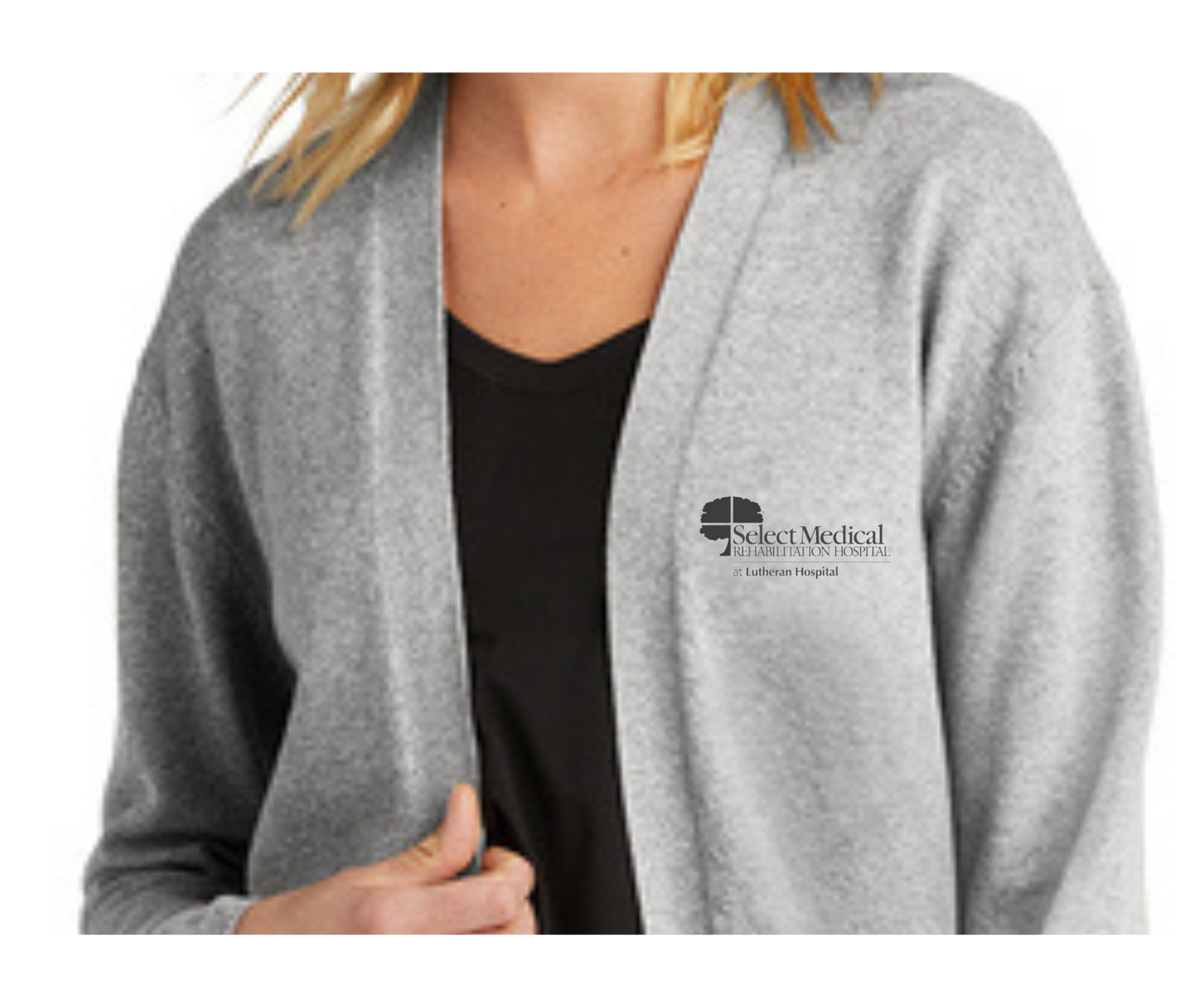 Select Medical Embroidered Cardigan Sweater Grey