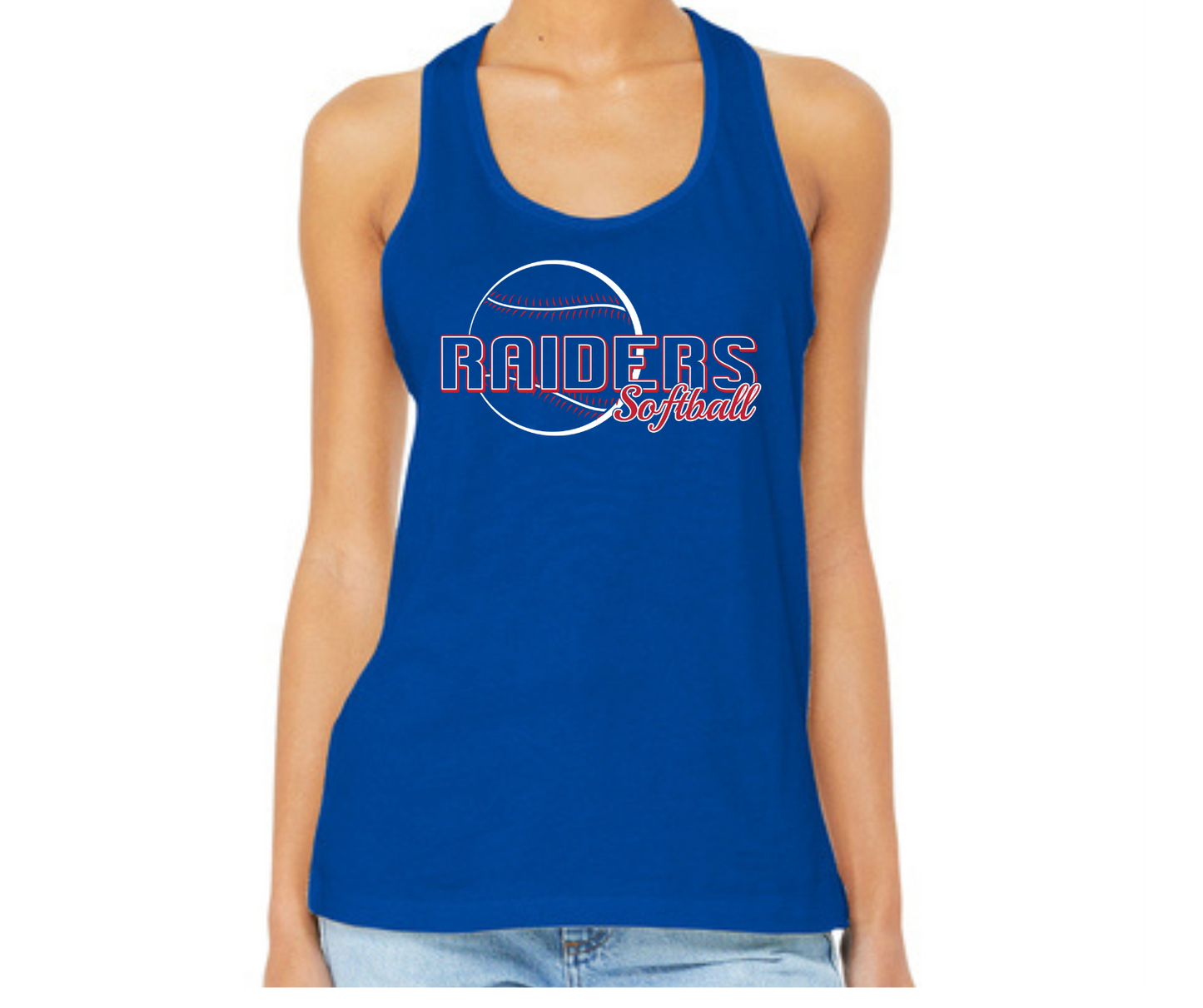 WT Softball Royal Razor Back Tank