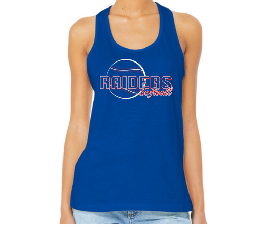 WT Softball Royal Razor Back Tank