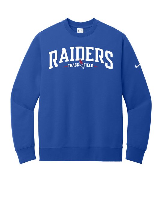 Raiders Track & Field Nike Cub Crewneck Blue