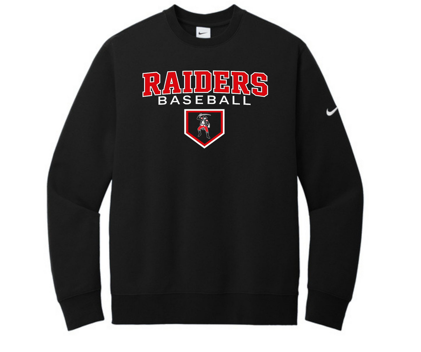 Raider Baseball Nike Cub Crewneck Black