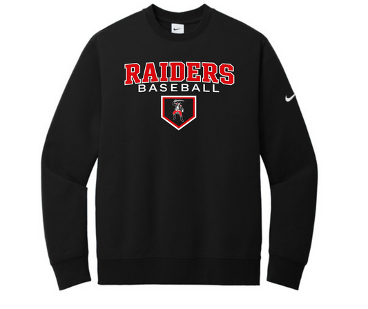 Raider Baseball Nike Cub Crewneck Black