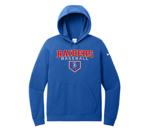 Raider Baseball  Nike Women's Club Fleece Sleeve Swoosh Pullover Hoodie