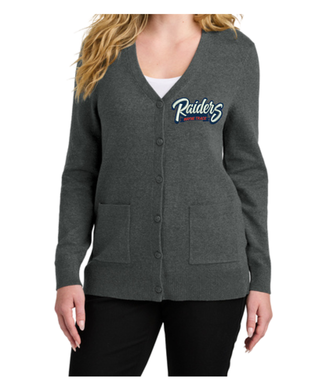 Raiders Embroidered Cardigan Sweater
