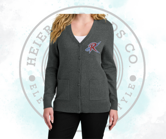 R with Sword Embroidered Cardigan Sweater