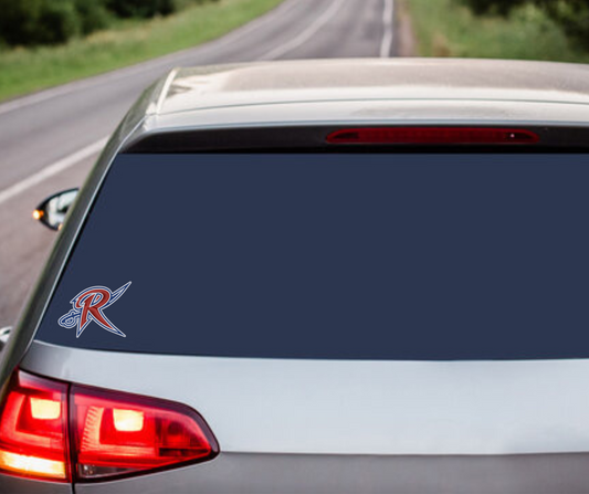 R with Sword Car Decal