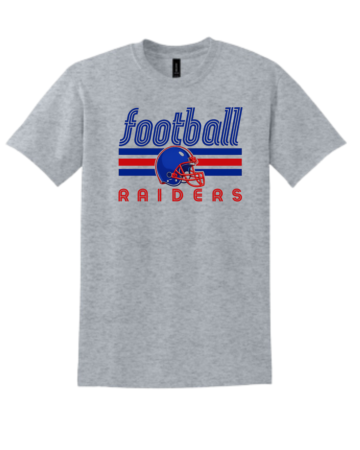 FRONT ONLY Raider Football Grey (All Options)