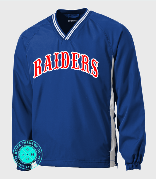 RAIDERS Sport-Tek® Tipped V-Neck Raglan Wind Shirt