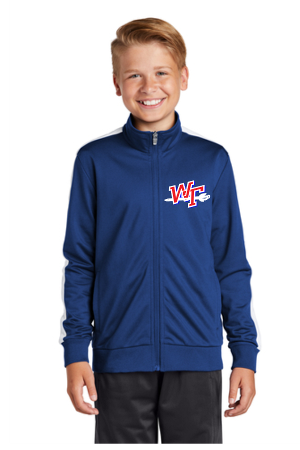 WT Sport-Tek ® Youth Tricot Sleeve Stripe Track Jacket