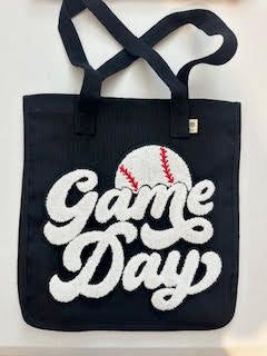 Game Day Baseball Chenelle Patch Hemp Market Tote
